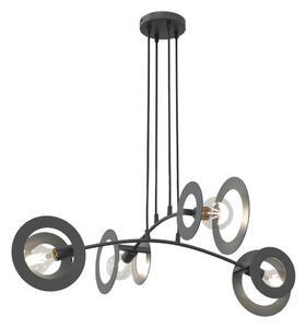 Lampadario a sospensione con filo EUFORIA 4xE27/15W/230V nero