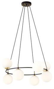 Lampadario a sospensione con filo AZURA 8xE14/10W/230V nero/bianco