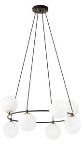 Lampadario a sospensione con filo AZURA 8xE14/10W/230V nero/bianco