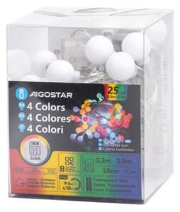 Aigostar - Catena luminosa LED per esterni 25xLED/3xAA/8 funzioni 2,8 m IP44 multicolore