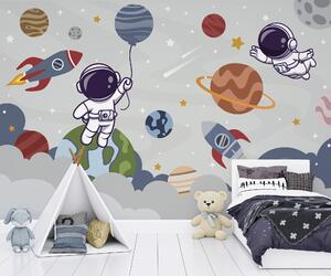 Carta da parati Razzo e astronauta nello spazio, Carta da parati per Bambini, u94476 : Uwalls.it