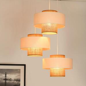 Brilagi - Lampadario a sospensione con filo DALLAS 3xE27/15W/230V marrone/color crema/bianco