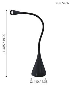 Eglo 64975 - Lampada da tavolo LED dimmerabile SNAPORA PRO LED/3,5W/230V 3000K nero