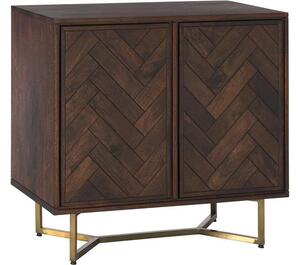 CREDENZA MADIA BUFFET IN LEGNO ARTE POVERA 3 ANTE CHIC MOD GOCCIA NOCE SCURO