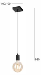 Lampadario a sospensione con filo ASTRID 1xE27/60W/230V opaco nero