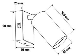Brilagi - Faretto da parete SELE 1xGU10/30W/230V nero/finitura rovere