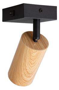 Brilagi - Faretto da parete SELE 1xGU10/30W/230V nero/decorazioni in rovere