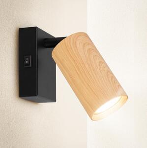 Brilagi - Faretto da parete SELE 1xGU10/30W/230V nero/decorazioni in rovere