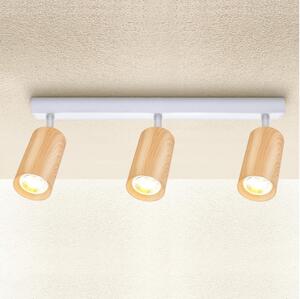 Brilagi - Faretto SELE 3xGU10/30W/230V bianco/decorazioni in rovere