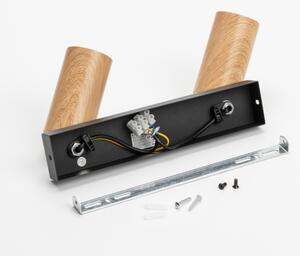 Brilagi - Faretto SELE 2xGU10/30W/230V nero/decorazioni in rovere