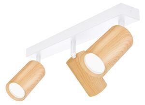 Brilagi - Faretto SELE 3xGU10/30W/230V bianco/decorazioni in rovere
