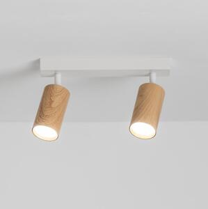 Brilagi - Faretto SELE 2xGU10/30W/230V bianco/decorazioni in rovere