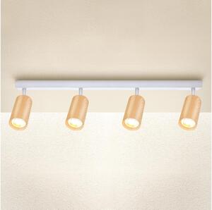 Brilagi - Faretto SELE 4xGU10/30W/230V bianco/decorazioni in rovere