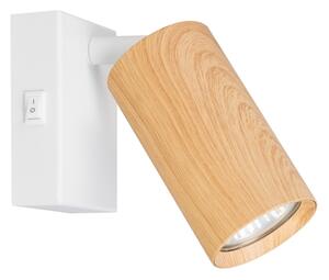 Brilagi - Faretto da parete SELE 1xGU10/30W/230V bianco/decorazioni in rovere