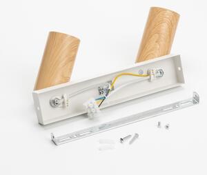 Brilagi - Faretto SELE 2xGU10/30W/230V bianco/decorazioni in rovere