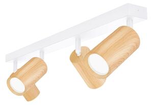 Brilagi - Faretto SELE 4xGU10/30W/230V bianco/decorazioni in rovere