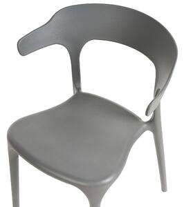 Set di 8 sedie polipropilene resistente colore grigio per interno ed esterno stile moderno Beliani