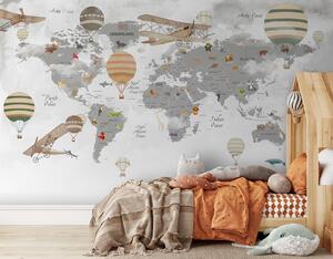 Carta da parati Mappa del mondo, Carta da parati per Bambini, u95040 : Uwalls.it