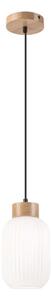 Lampadario a sospensione con filo HARMONY 1xE27/15W/230V diametro 14 cm bianco/quercia