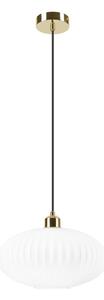 Lampadario a sospensione con filo HARMA 1xE27/15W/230V diametro 30 cm bianco/oro