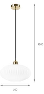 Lampadario a sospensione con filo HARMA 1xE27/15W/230V diametro 30 cm bianco/oro