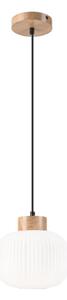 Lampadario a sospensione con filo HARMONY 1xE27/15W/230V diametro 20 cm bianco/quercia