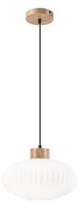 Lampadario a sospensione con filo HARMONY 1xE27/15W/230V diametro 30 cm bianco/quercia