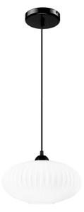 Lampadario a sospensione con filo HARMA 1xE27/15W/230V diametro 30 cm bianco/nero
