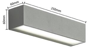 Arcchio LED applique da esterno Lengo, CCT, 25 cm, 1 luce, grigio