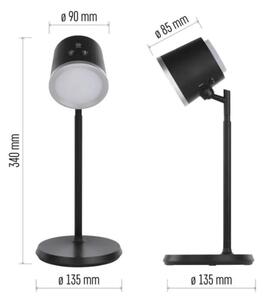 LED Lampada da tavolo ricaricabile dimmerabile 4in1 LED/6W/3,7V 3000K/4000K/6500K nero