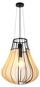 Lampada a sospensione VT-89010, nera, in tessuto, finitura opaca, altezza 110 cm