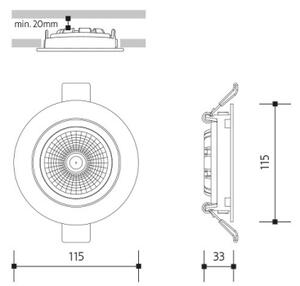 Lampada LED da incasso LED/18W/230V 4000K diametro 11,5 cm bianco