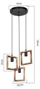 Zuma Line ASZ.1678 - Lampadario a sospensione con filo ATRIA 3xE27/20W/230V pino/nero