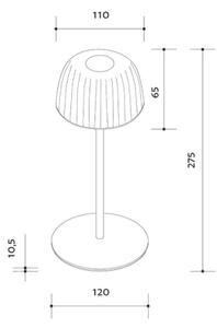 LED Lampada da tavolo ricaricabile per esterni dimmerabile VIVIEN LED/3W/5V 2700K IP54 bianco