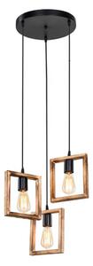 Zuma Line ASZ.1678 - Lampadario a sospensione con filo ATRIA 3xE27/20W/230V pino/nero