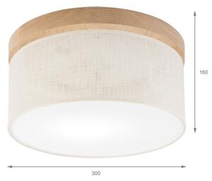 Brilagi - LED Plafoniera BELLADONNA 1xE27/15W/230V diametro 30 cm color crema/quercia