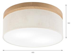 Brilagi - LED Plafoniera BELLADONNA 2xE27/15W/230V diametro 40 cm color crema/quercia