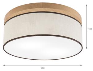 Brilagi - LED Plafoniera BELLADONNA 2xE27/15W/230V diametro 40 cm color crema/quercia