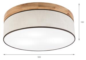 Brilagi - LED Plafoniera BELLADONNA 3xE27/15W/230V diametro 50 cm color crema/quercia
