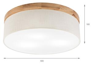 Brilagi - LED Plafoniera BELLADONNA 3xE27/15W/230V diametro 50 cm color crema/quercia