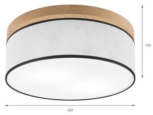 Brilagi - LED Plafoniera BELLADONNA 2xE27/15W/230V diametro 40 cm bianco/quercia