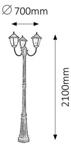 Rabalux 8379 - Lampada da esterno MADRID 3xE27/60W/230V