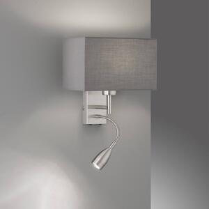 FISCHER & HONSEL Applique Dream con luce LED lettura, grigio/nichel