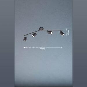 FISCHER & HONSEL Faretto LED da soffitto Vano, nero, 4 luci