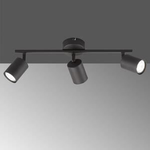 FISCHER & HONSEL Faretto LED da soffitto Vano, nero, 3 luci lungo