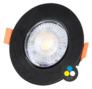 Ecolite LED-YL201/7W/CCT/CR - Lampada LED da incasso ZITA LED/3/5/7W/230V nero