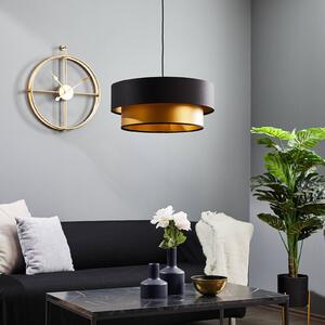 Maco Design Lampada a sospensione Dorina, nero/oro Ø 50 cm