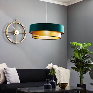 Maco Design Lampada a sospensione Dorina, verde/oro Ø 60 cm