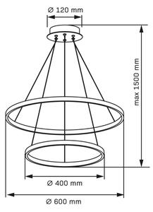 Lampadario LED a sospensione con filo LEA LED/35W/230V 4000K diametro 60 cm nero