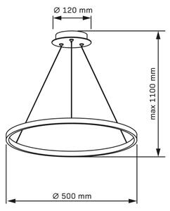 Lampadario LED a sospensione con filo LEA LED/20W/230V 4000K diametro 50 cm nero